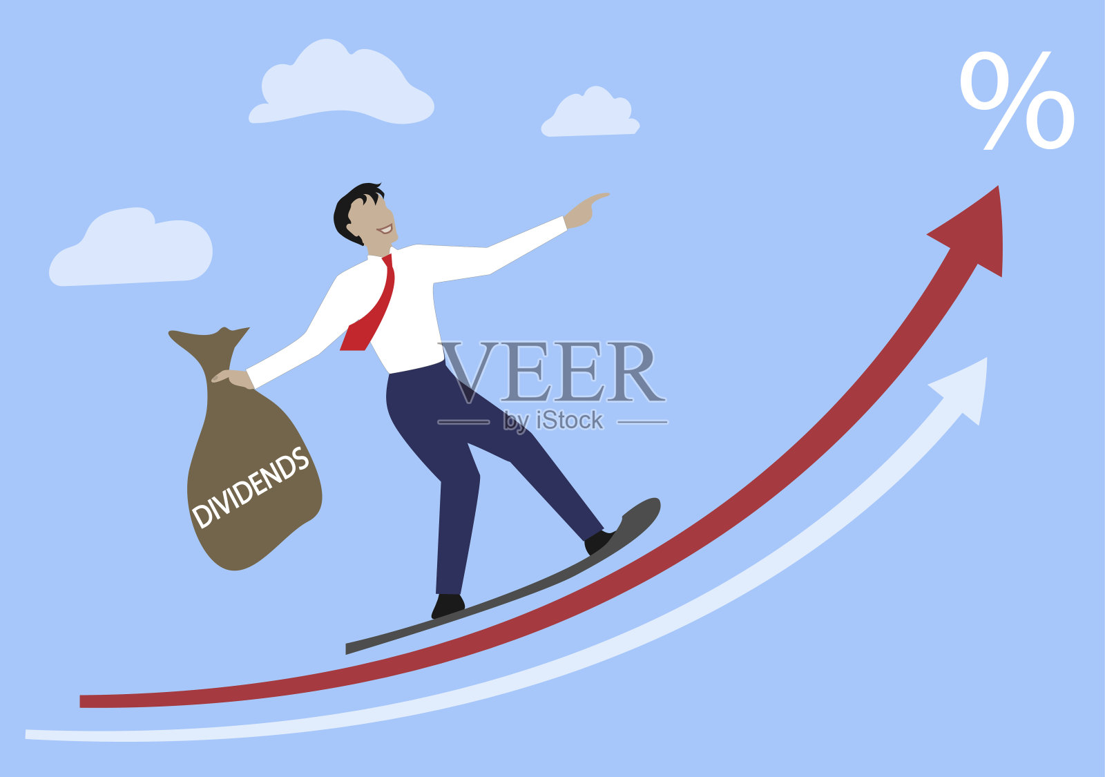 股息投资业务图表。插画图片素材