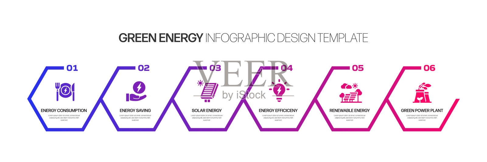 绿色能源，生态和环境矢量概念和信息图形设计元素的线性风格插画图片素材