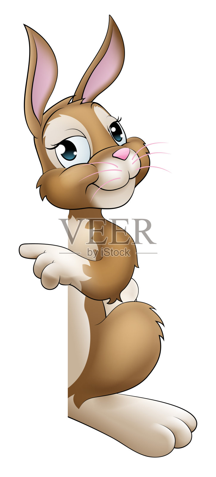 复活节兔子卡通人物偷看标志插画图片素材