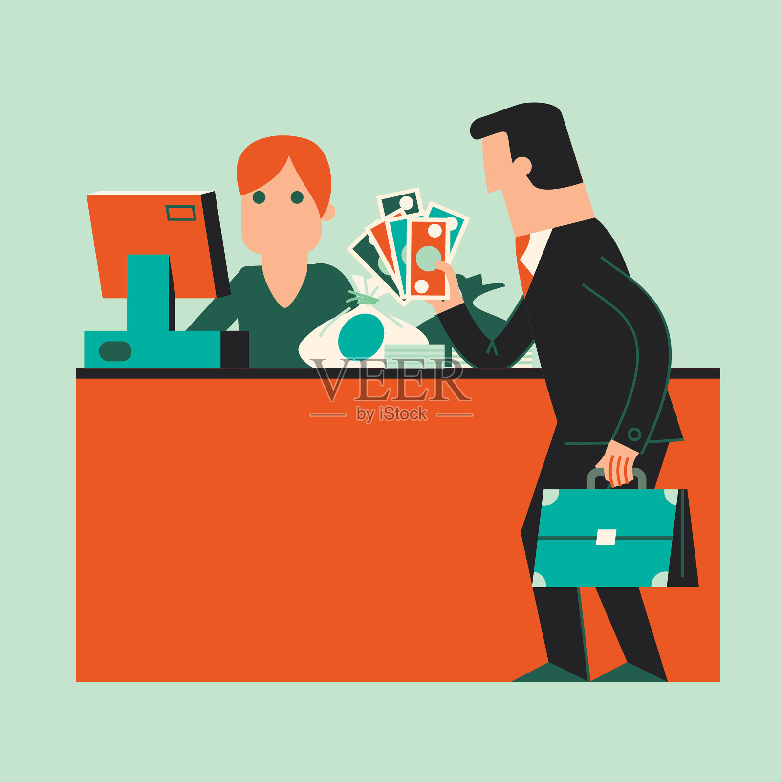 现金存款插画图片素材