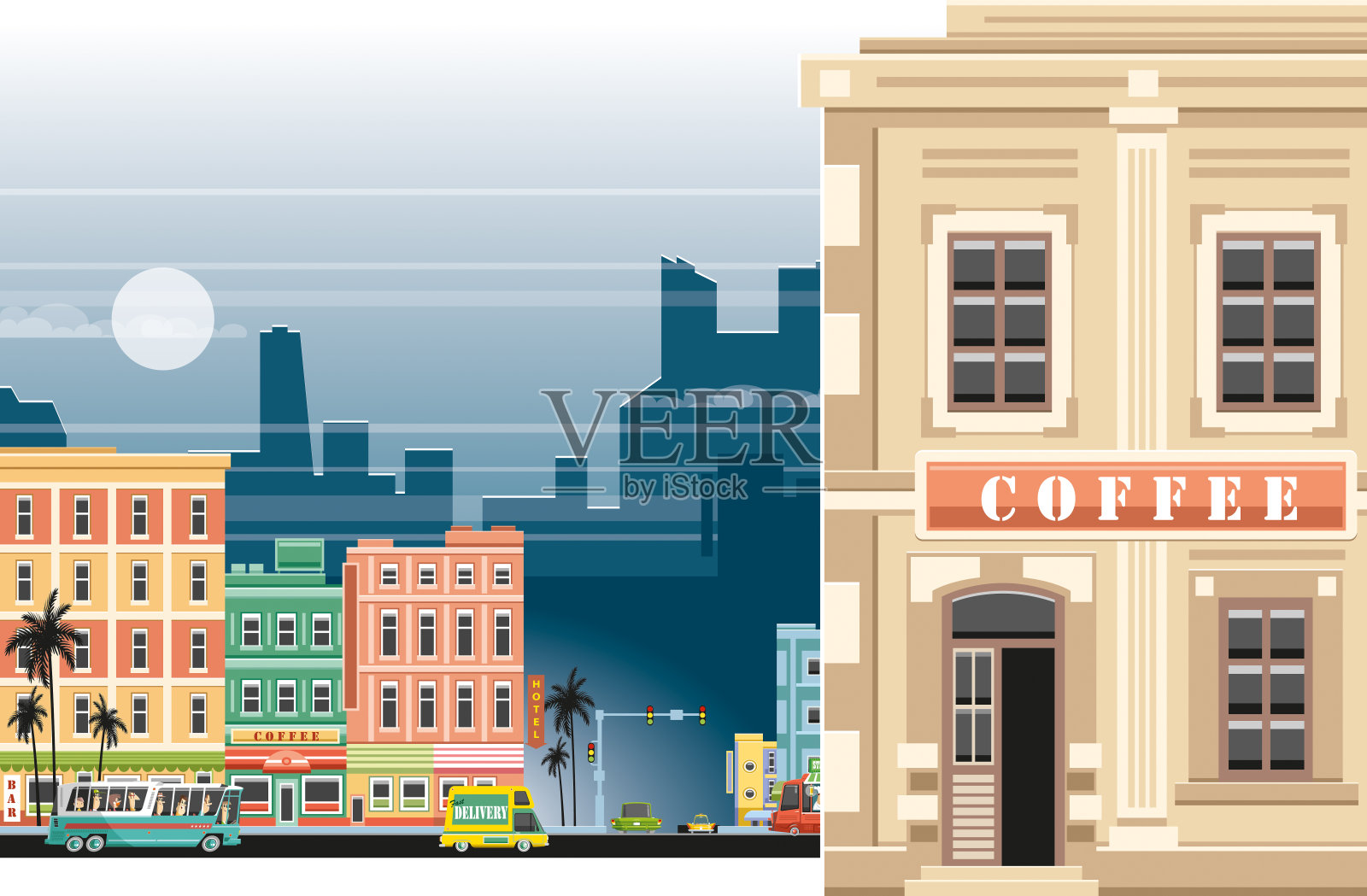 咖啡店插画图片素材