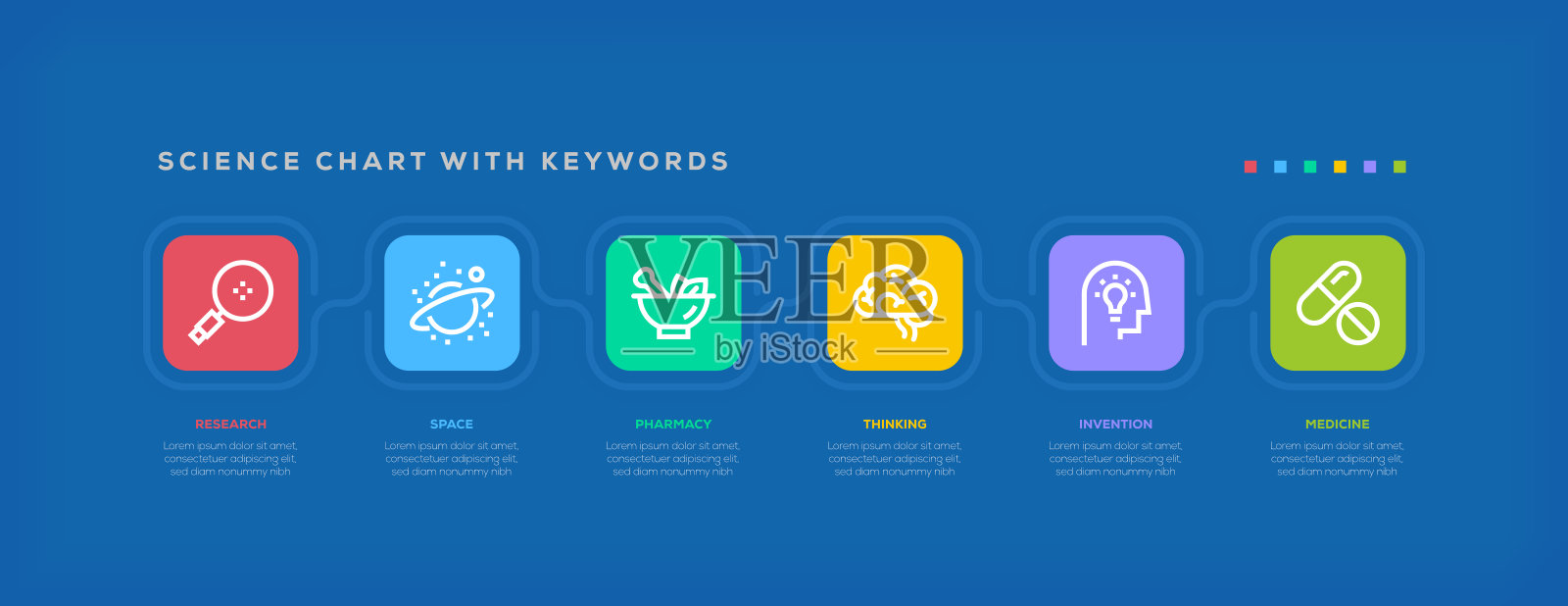 带关键词的科学图插画图片素材