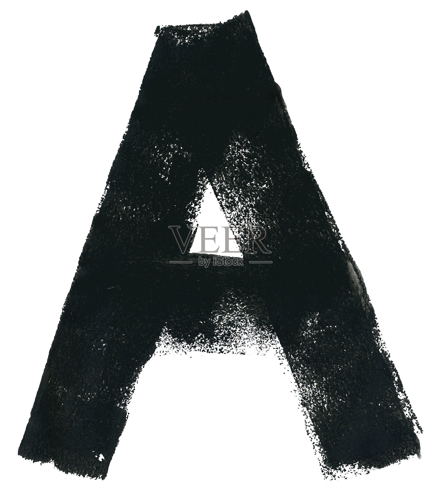 字母A在矢量-插图由油漆辊和厚油漆-原始个人字母项目充满缺陷和自发的笔刷运动在白纸背景-高质量抽象手工图形压印设计元素图片