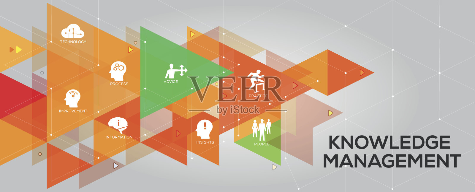 知识管理旗帜和图标插画图片素材