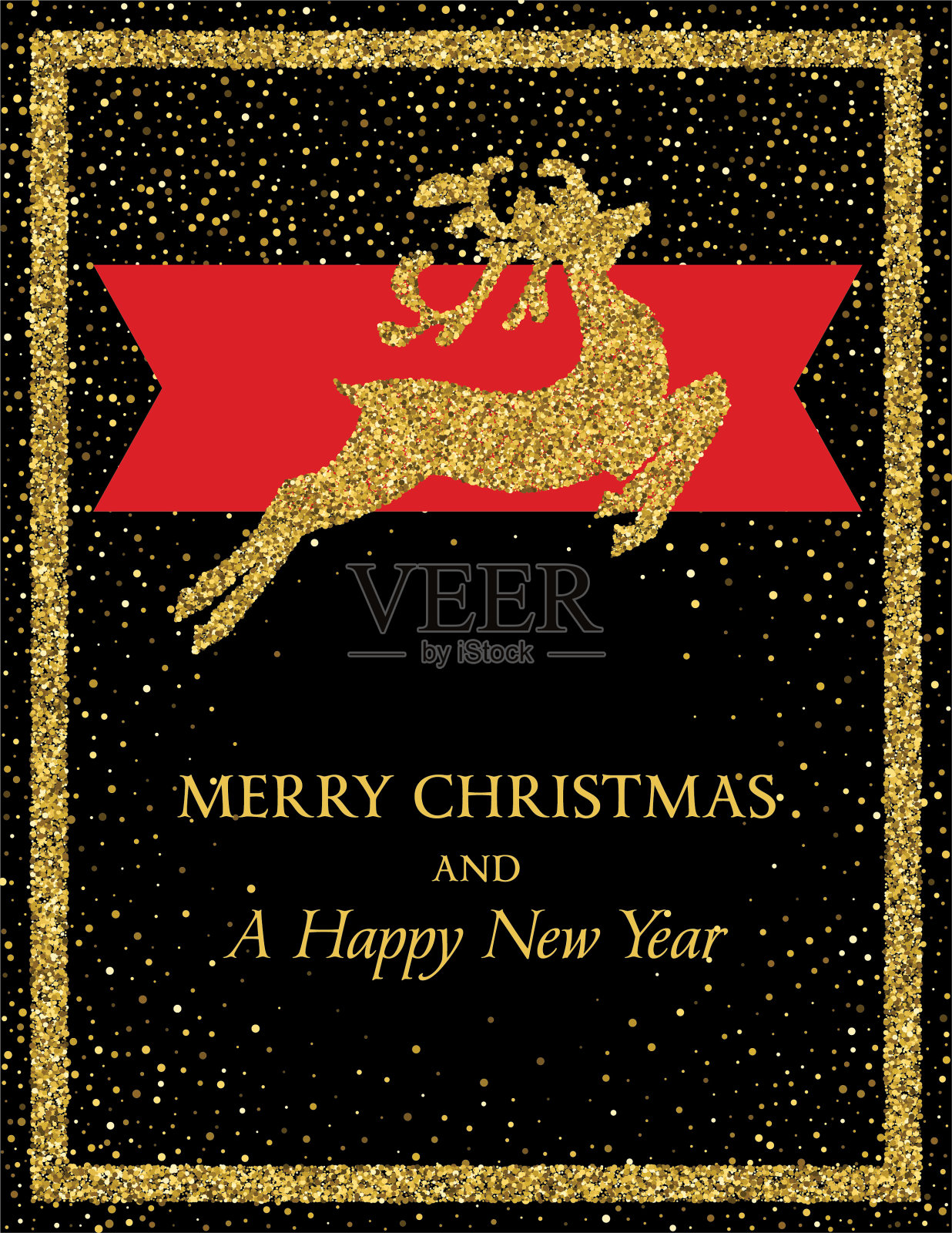 金灿灿的节日贺卡设计模板素材