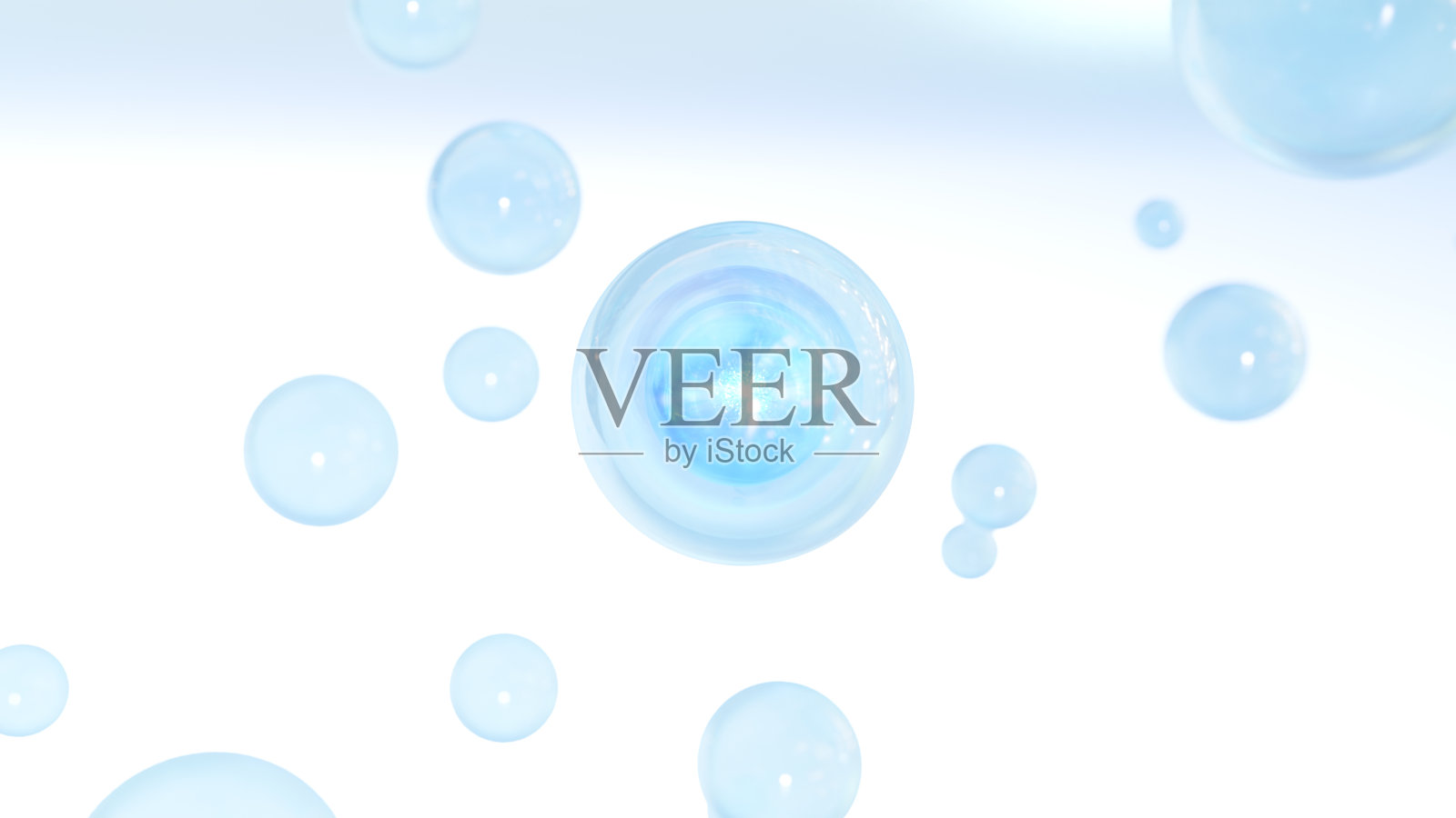 化妆品蓝色血清泡沫散焦背景照片摄影图片