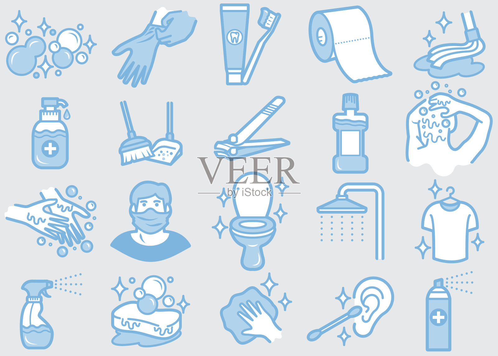 个人护理和卫生02线图标设置剪贴画图标素材