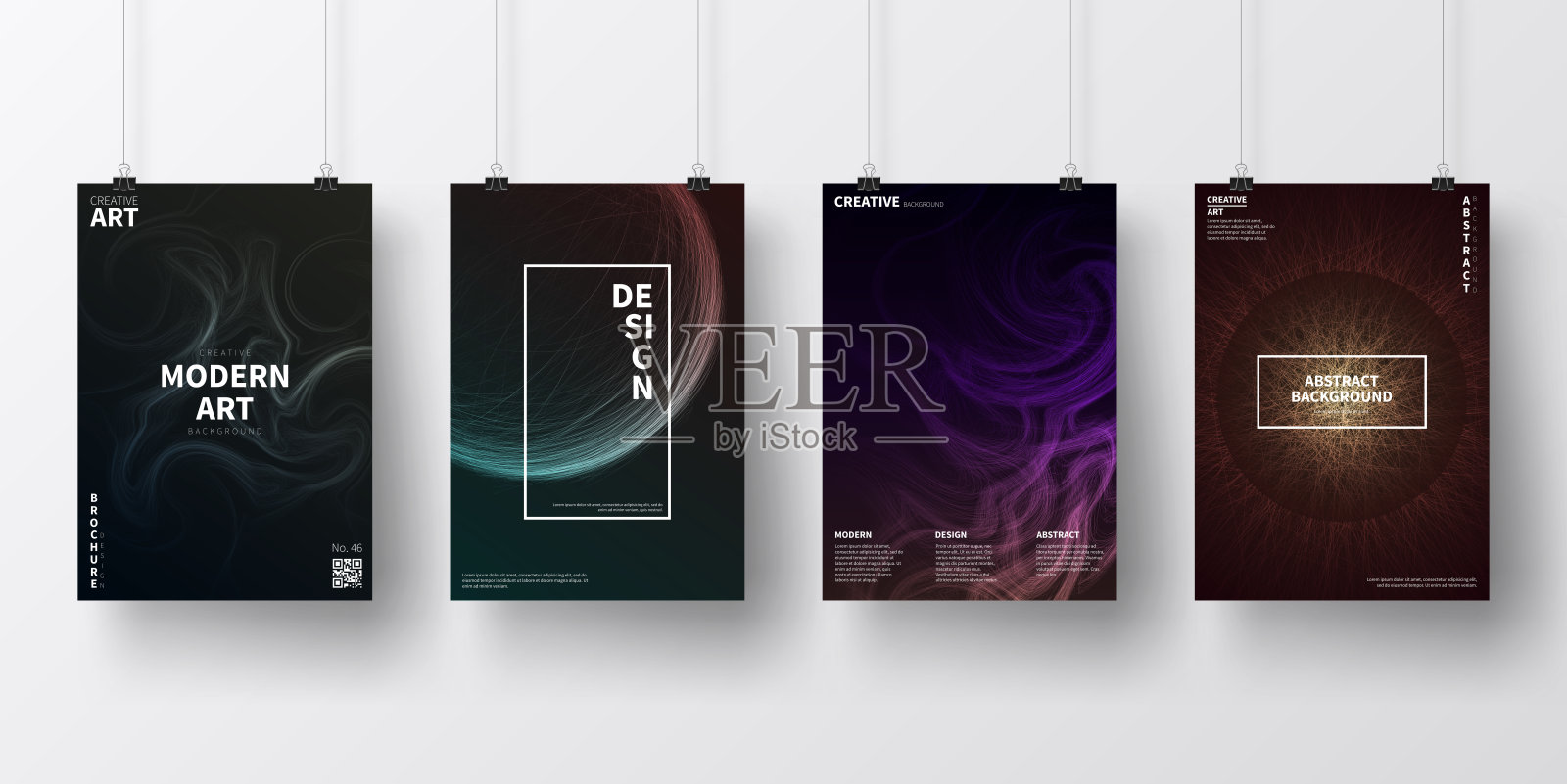 海报与黑暗的未来主义设计，孤立在白色背景插画图片素材