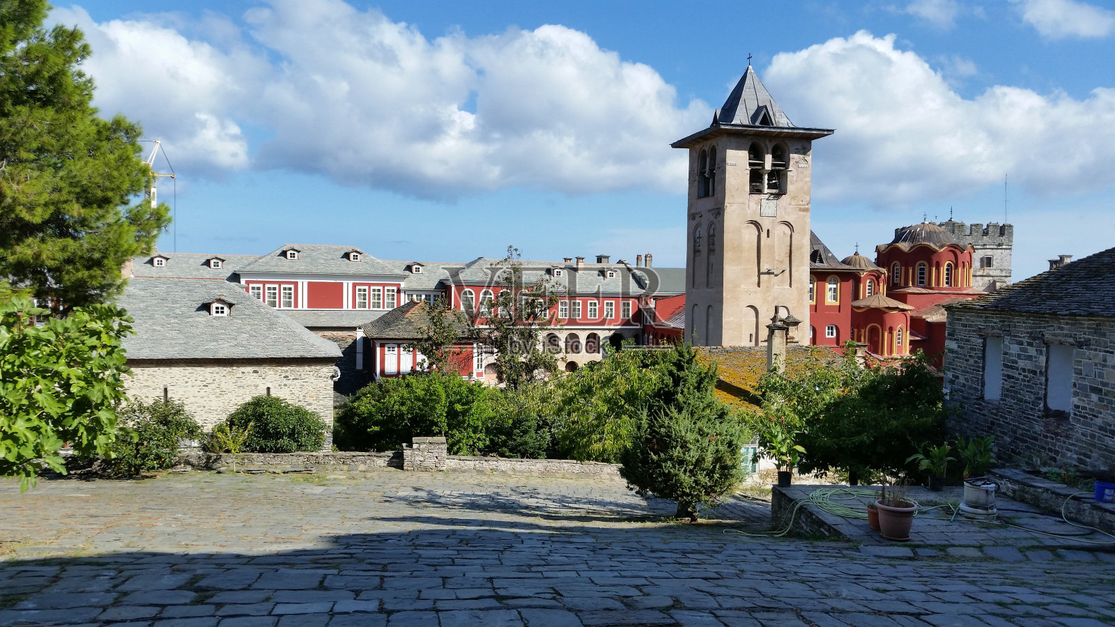 阿索斯山瓦托佩迪修道院照片摄影图片