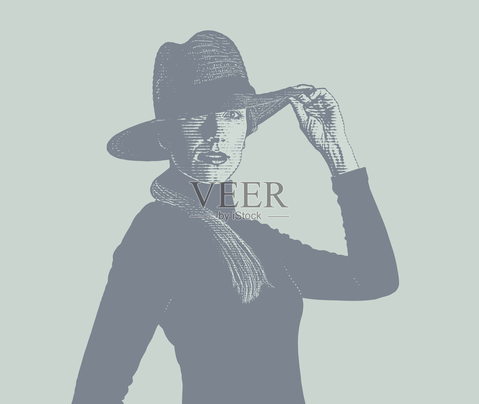 成功女商人的肖像插画图片素材