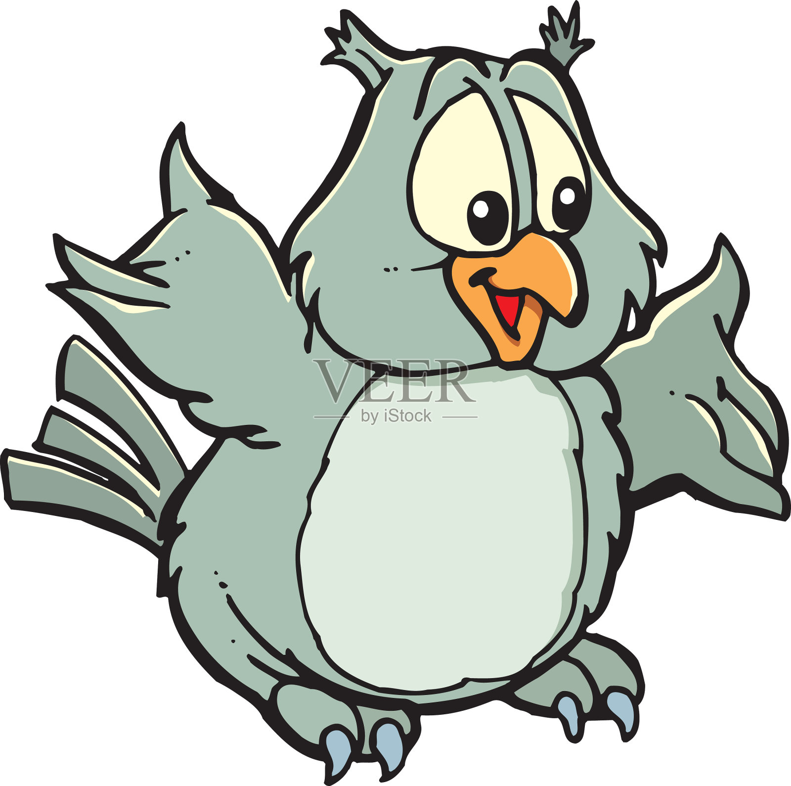 人物卡通猫头鹰插画图片素材