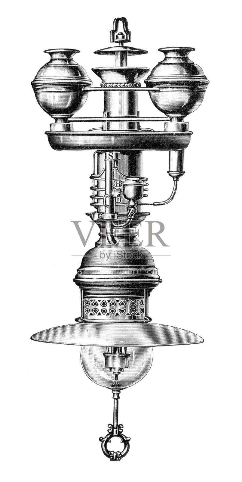汽油灯19世纪插图设计元素图片
