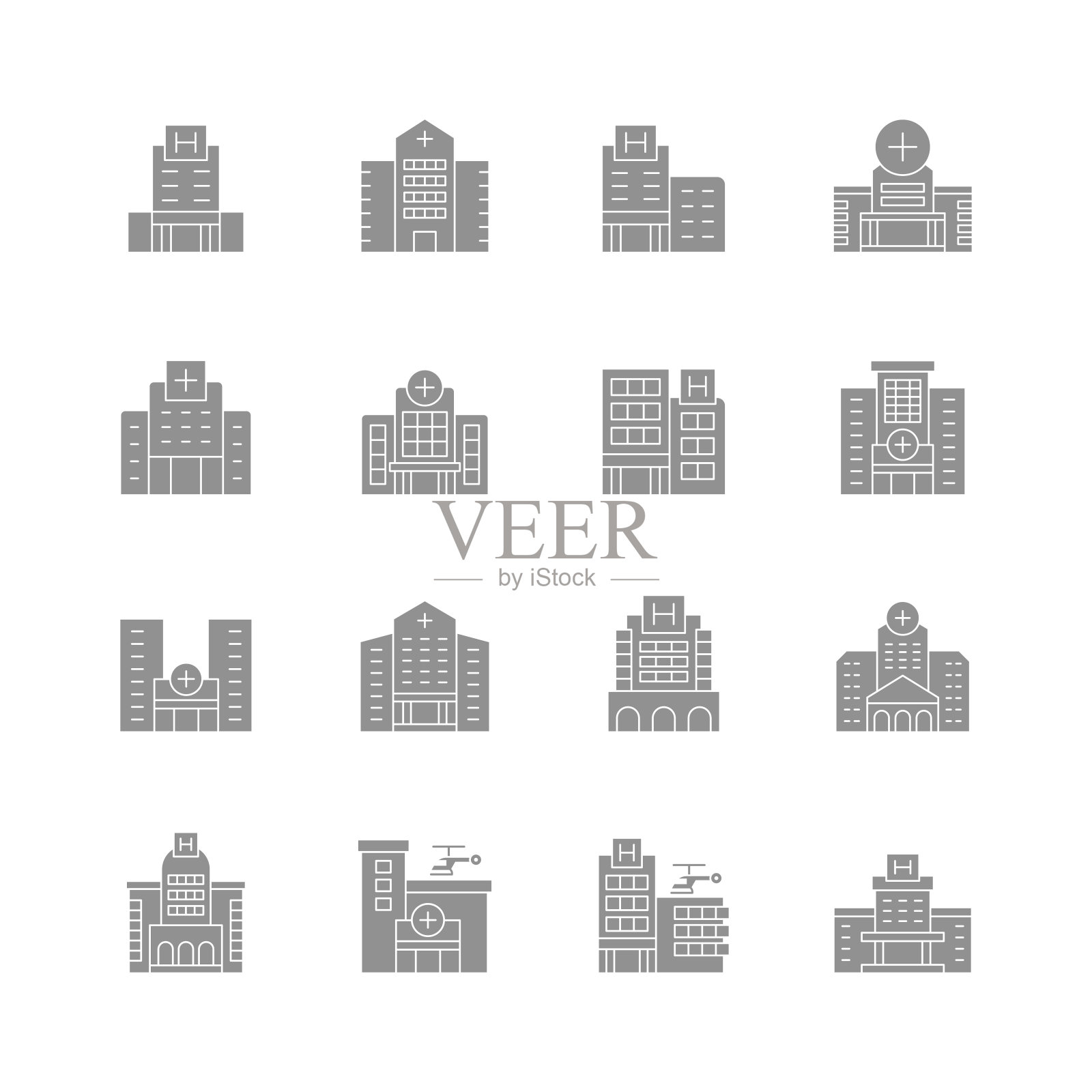 医院建筑图标图标素材
