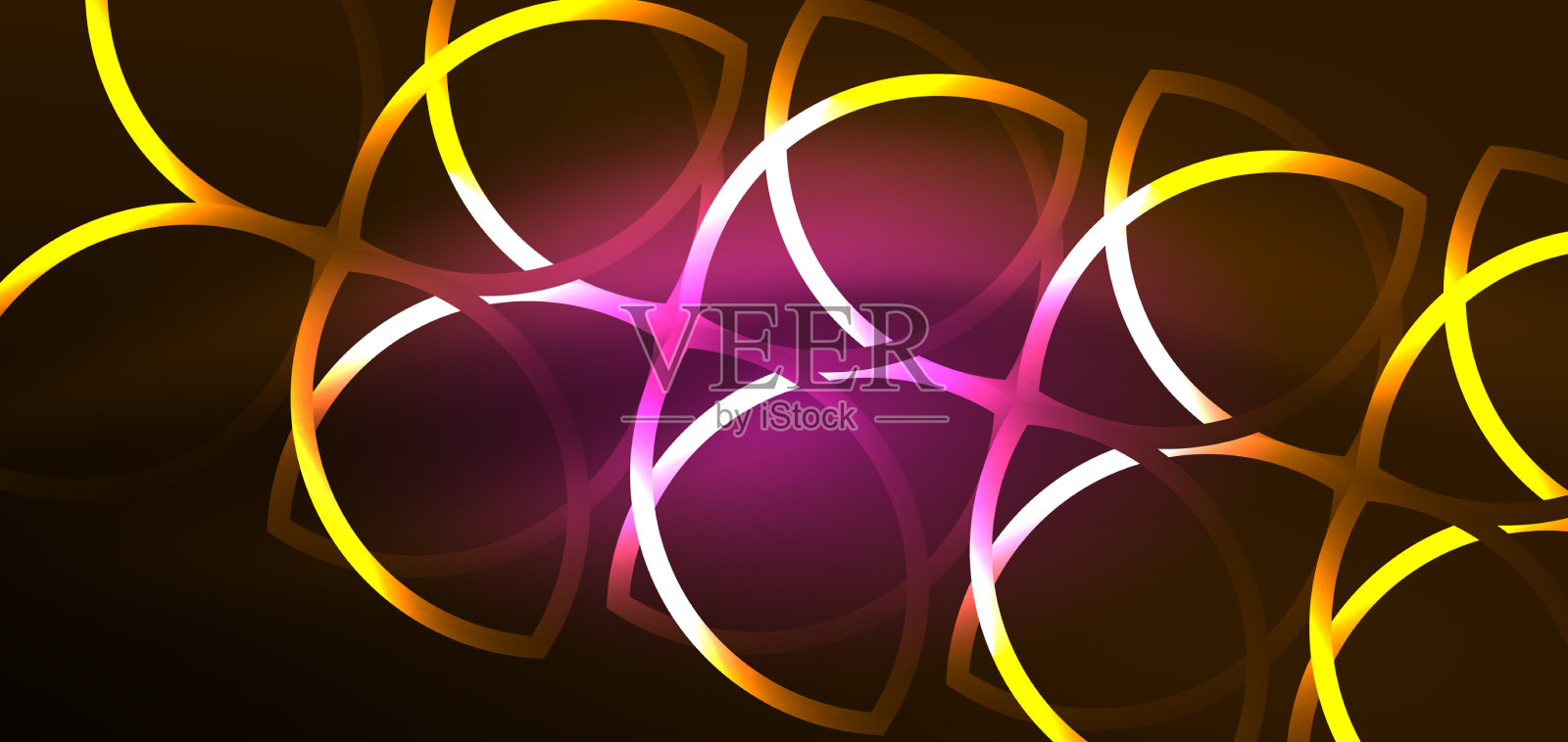 霓虹线条和波浪抽象的背景技术插画图片素材