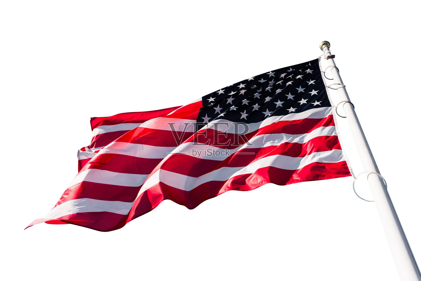 白底美国国旗照片摄影图片
