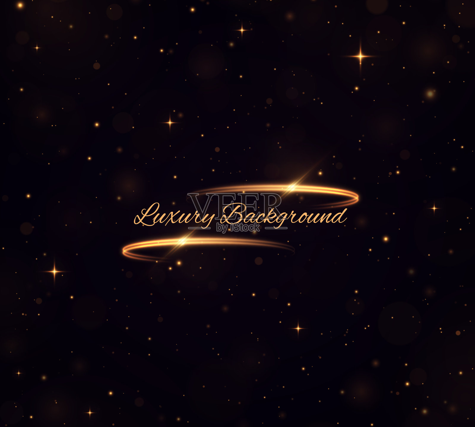 逼真的纹理与灯光效果和金色闪光点元素装饰。插画图片素材