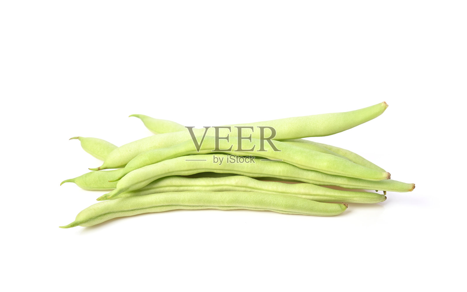 生灌木豆，绿豆孤立在白色背景上。照片摄影图片