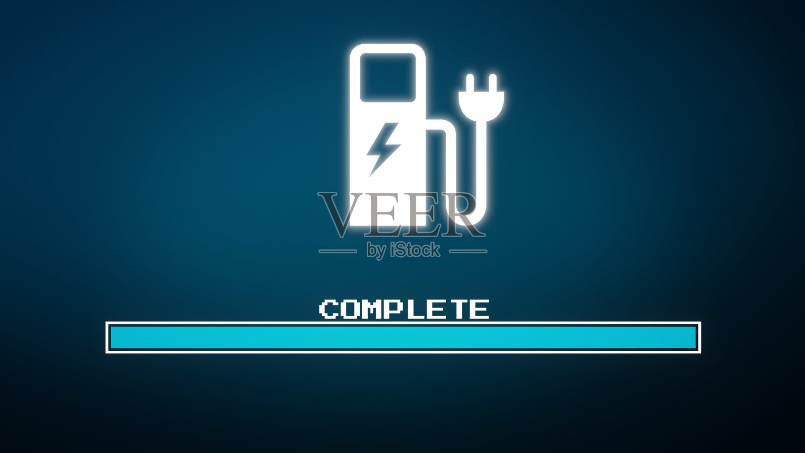 电动汽车仪表盘显示。电动汽车充电指示。照片摄影图片