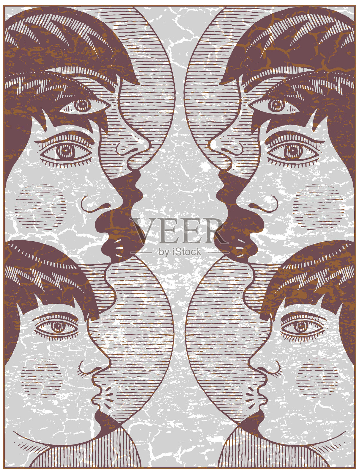 头像跨越鸿沟插图插画图片素材