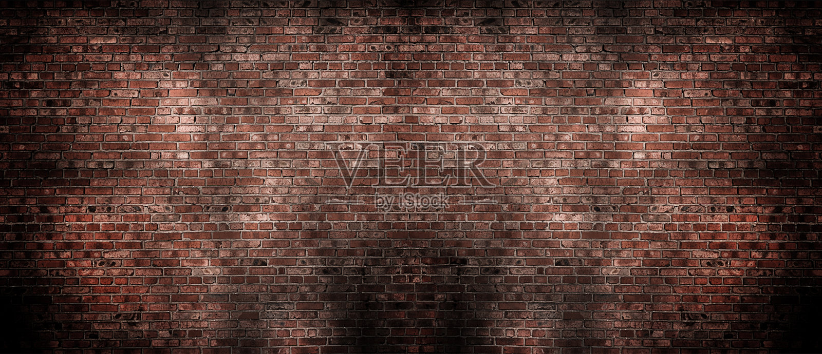 红砖墙全景背景。照片摄影图片