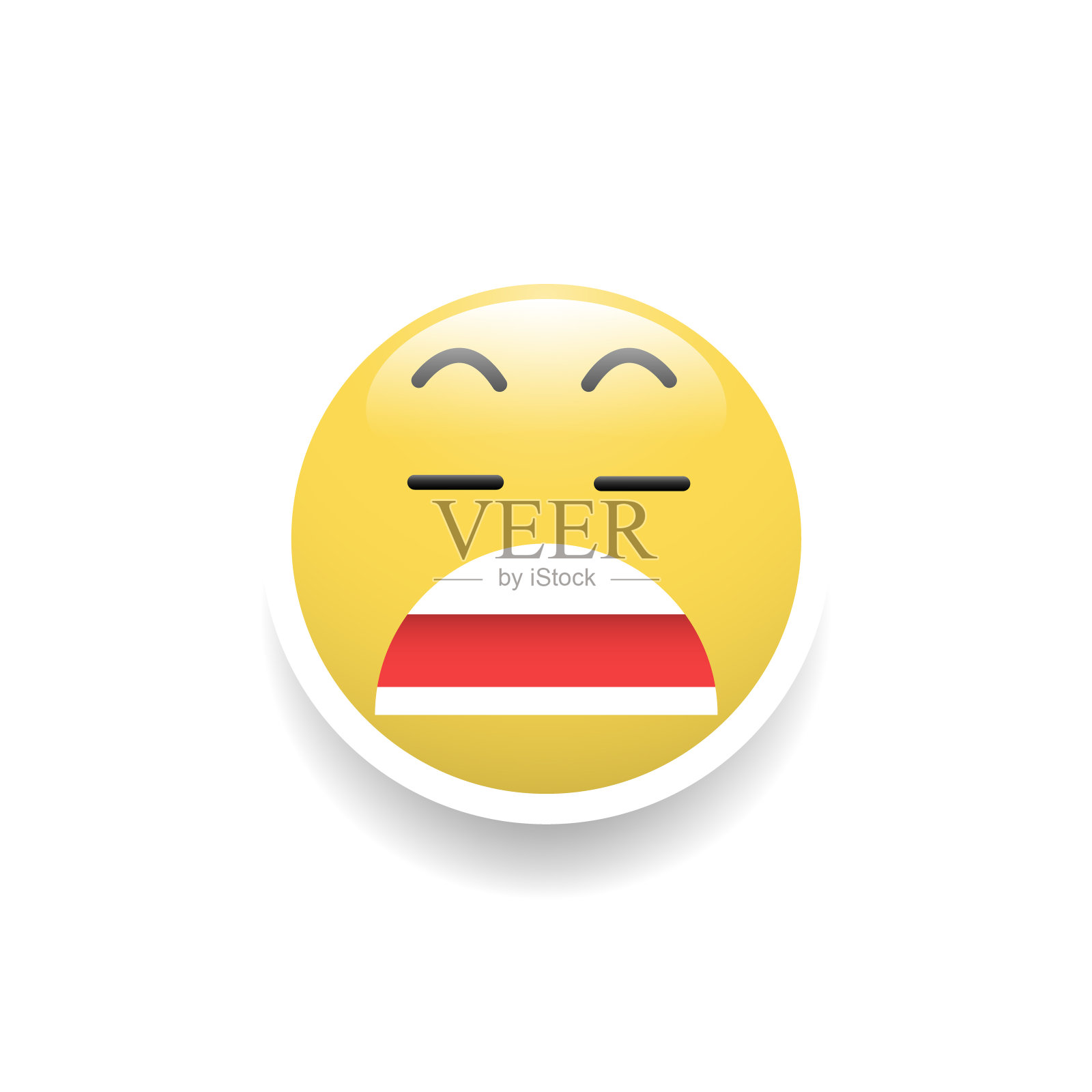 无聊的脸表情符号，矢量和插图。插画图片素材