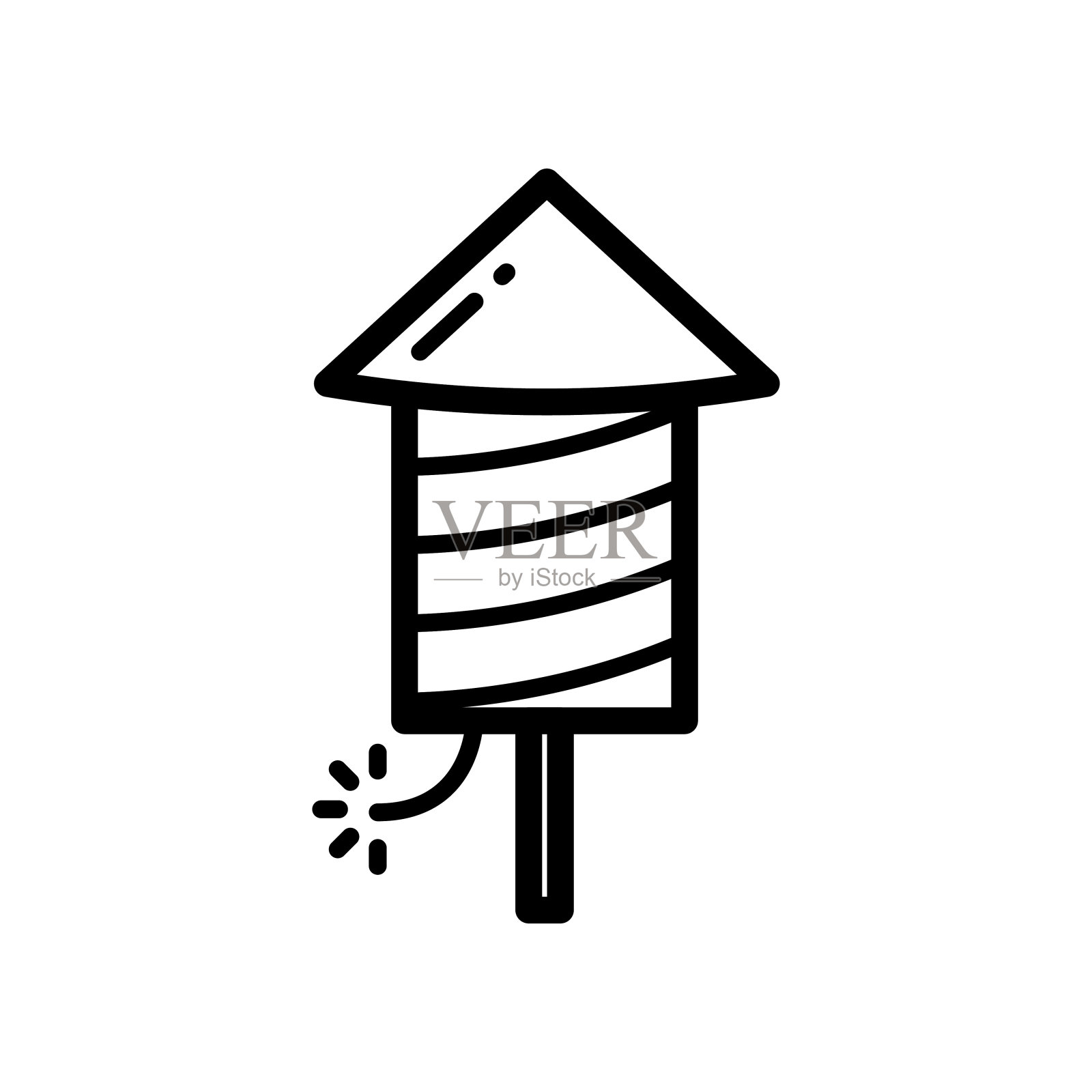 爆竹线性图标，矢量。插画图片素材