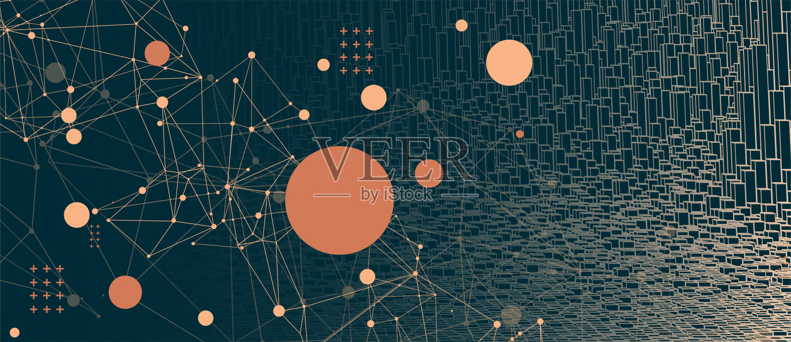 广场的模式。线框的背景。未来的矢量插图。插画图片素材