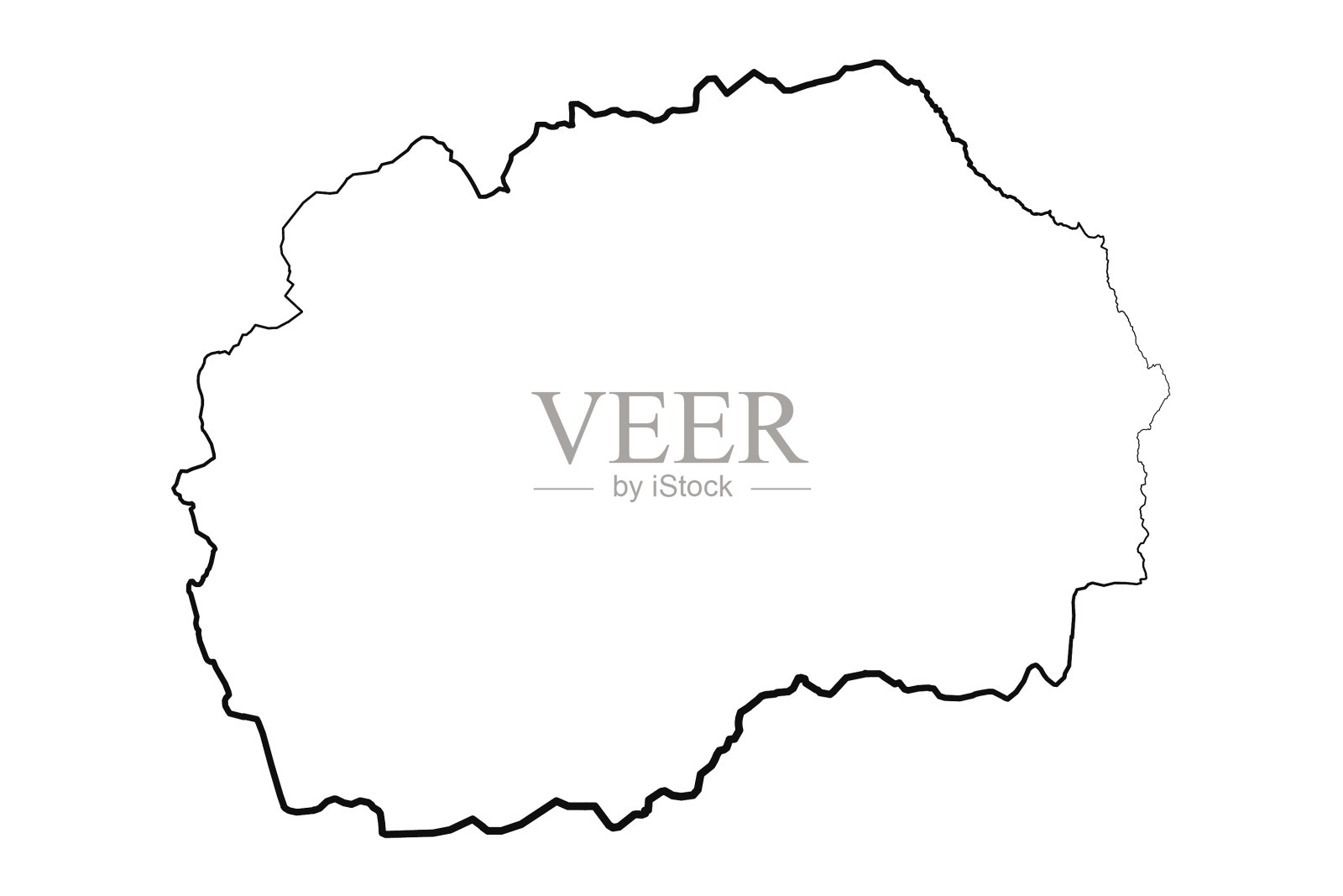 手绘线条马其顿简单地图绘制插画图片素材