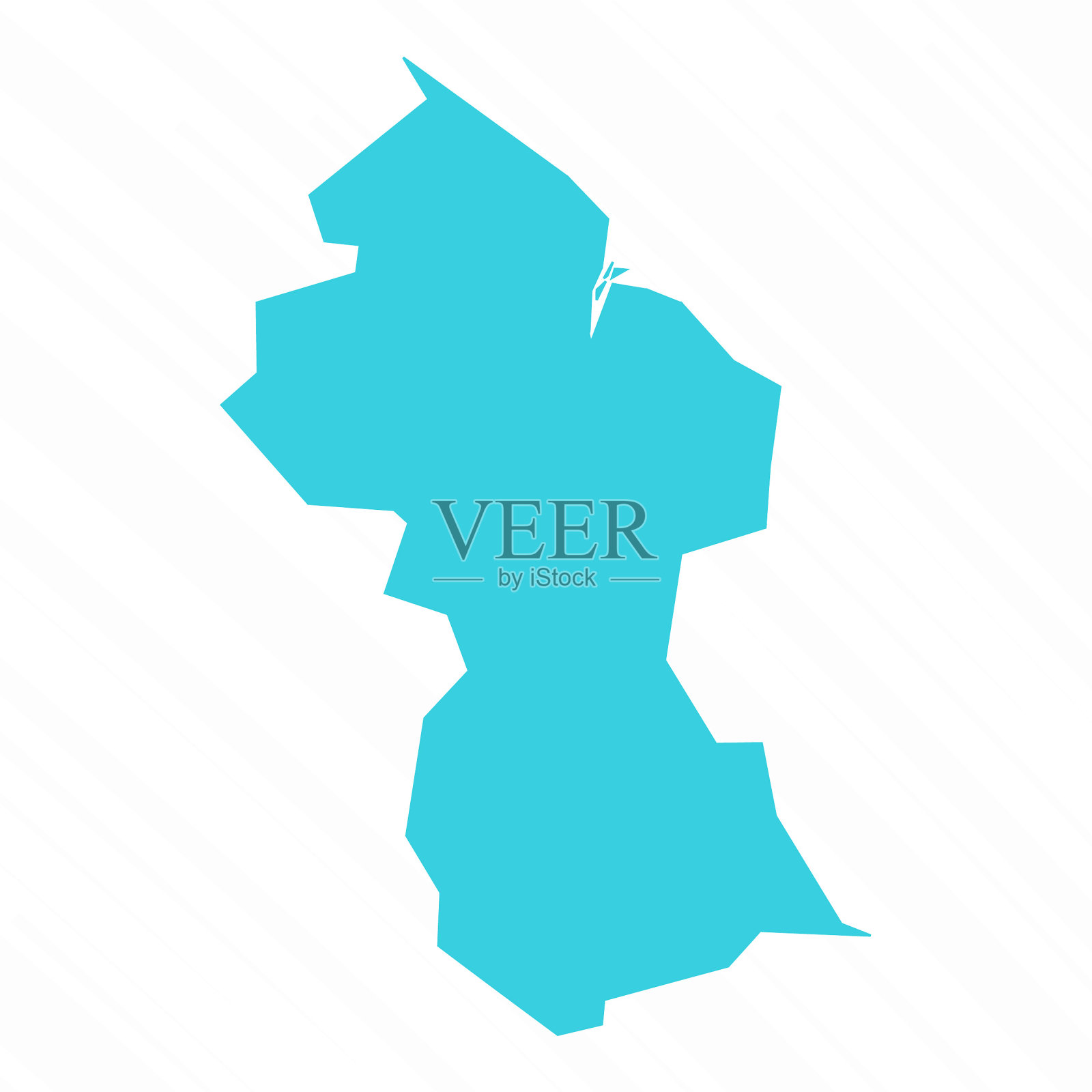 圭亚那矢量简单地图插画图片素材