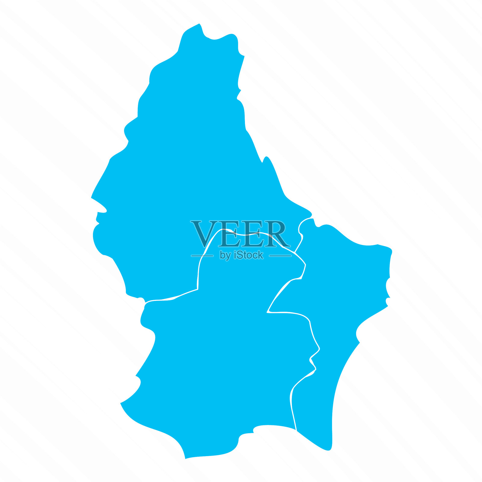 卢森堡的平面设计地图与细节插画图片素材