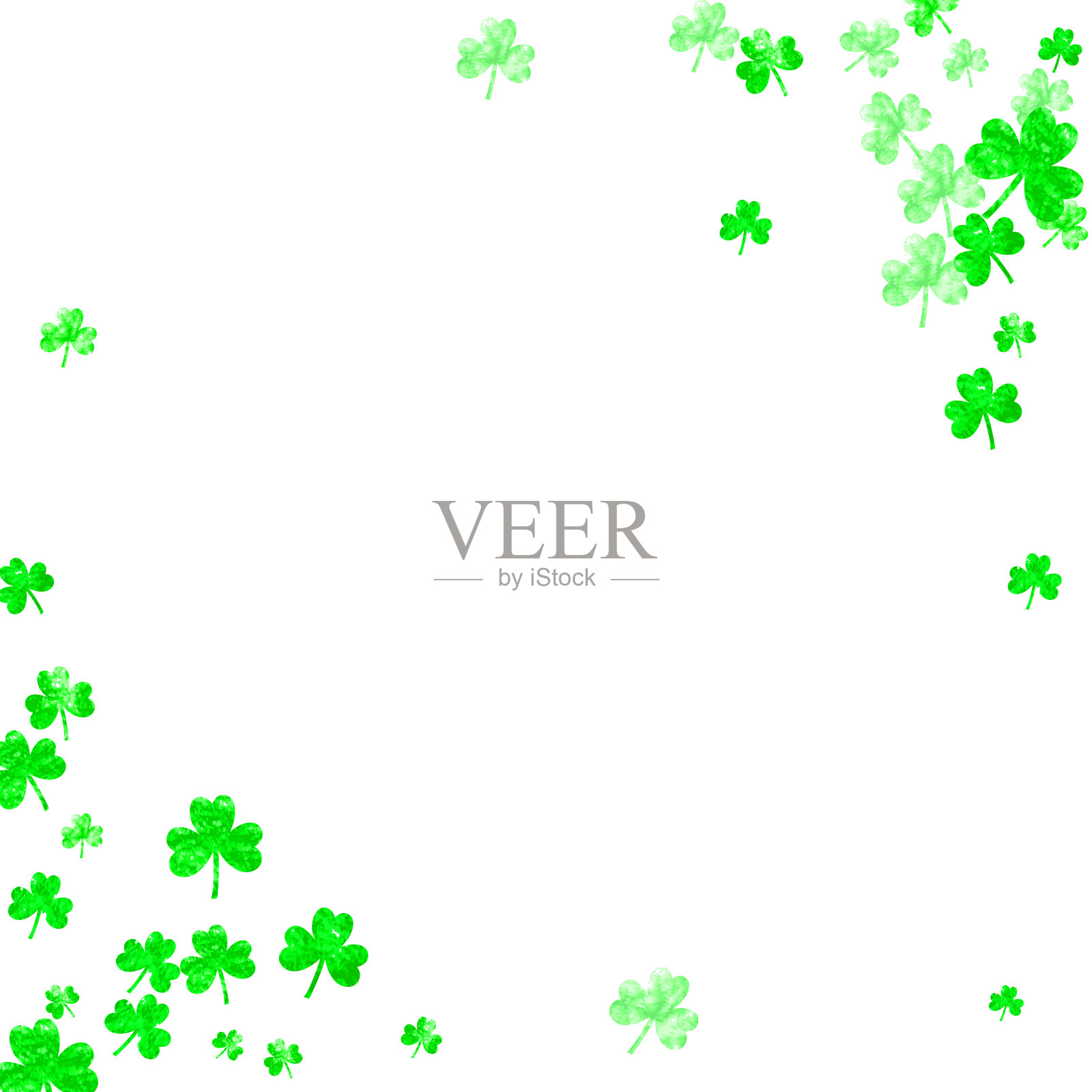 圣帕特里克节的三叶草背景。插画图片素材