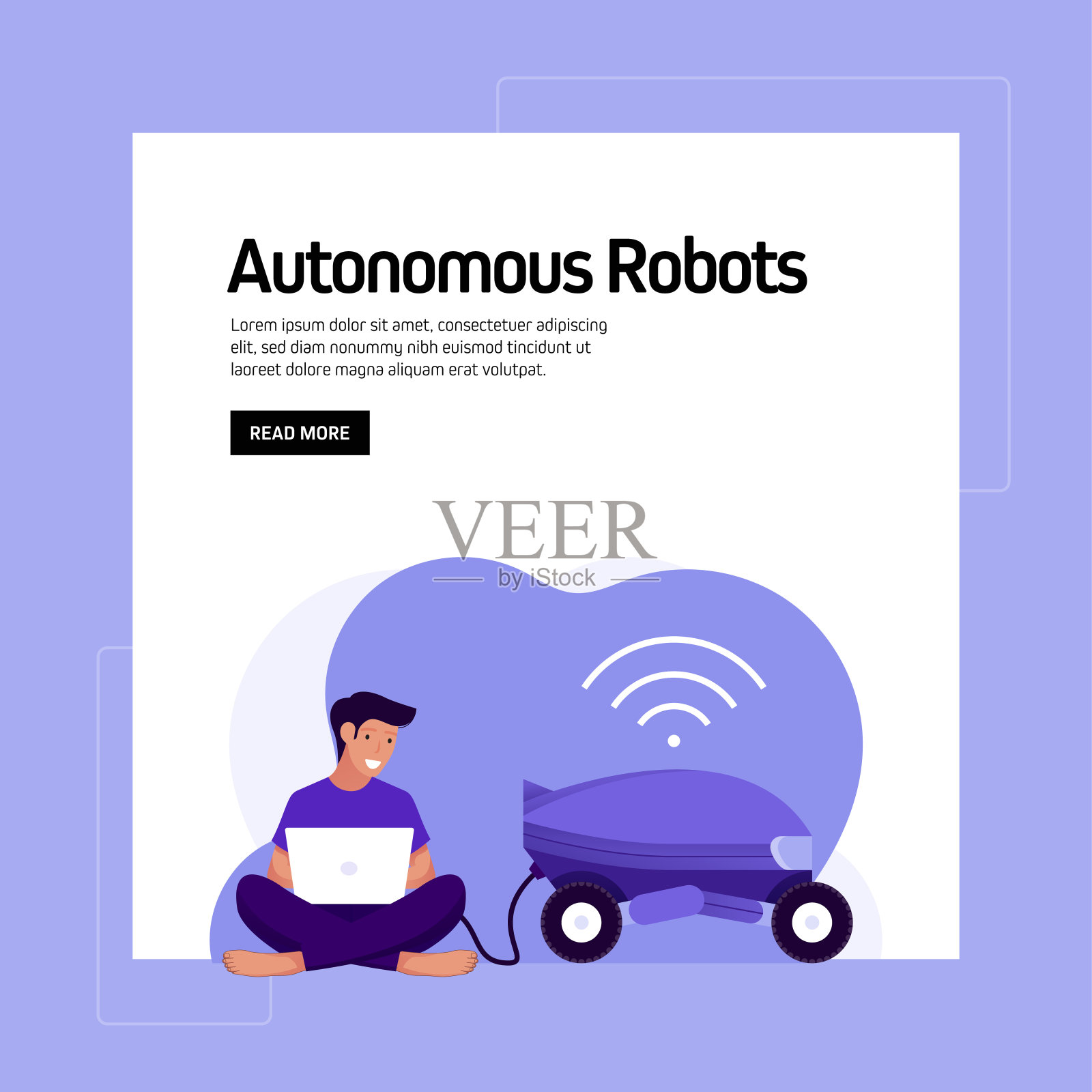 机器人，机器人行业概念矢量插图网站横幅，广告和营销材料，在线广告，商业演示等。设计模板素材