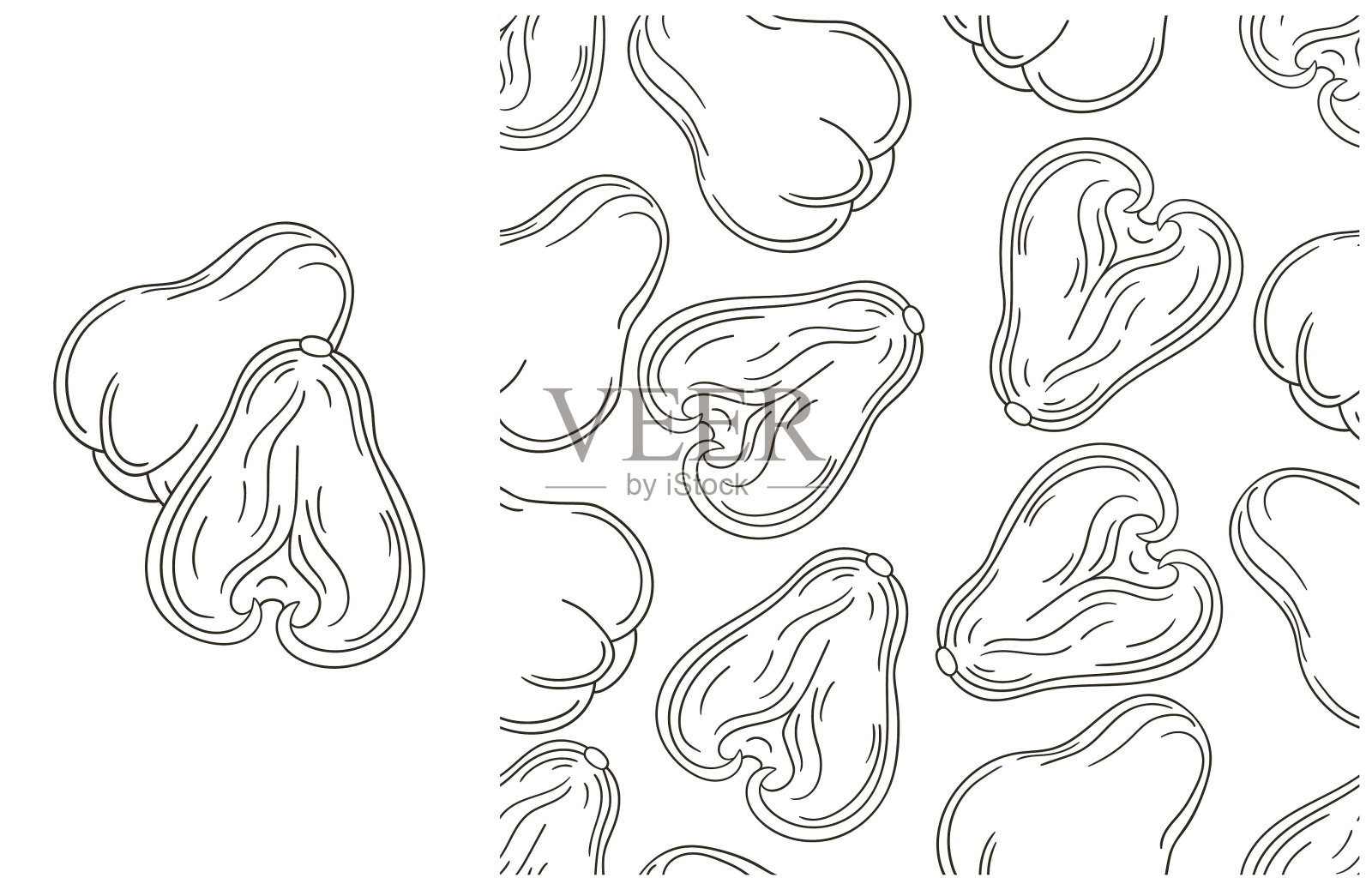 厨房、餐厅或商店用手绘风格涂色图案插画图片素材