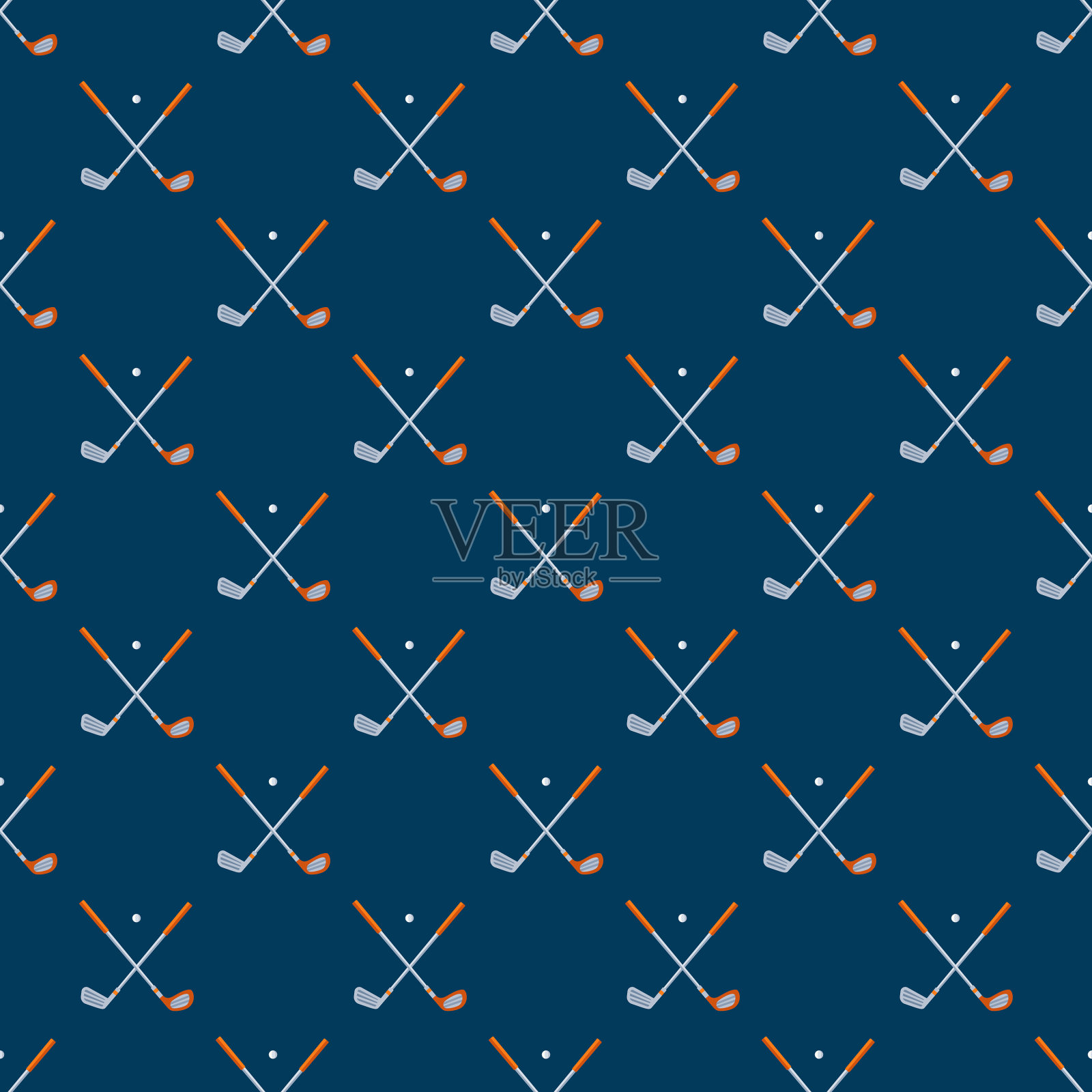 高尔夫父亲节无缝模式插画图片素材