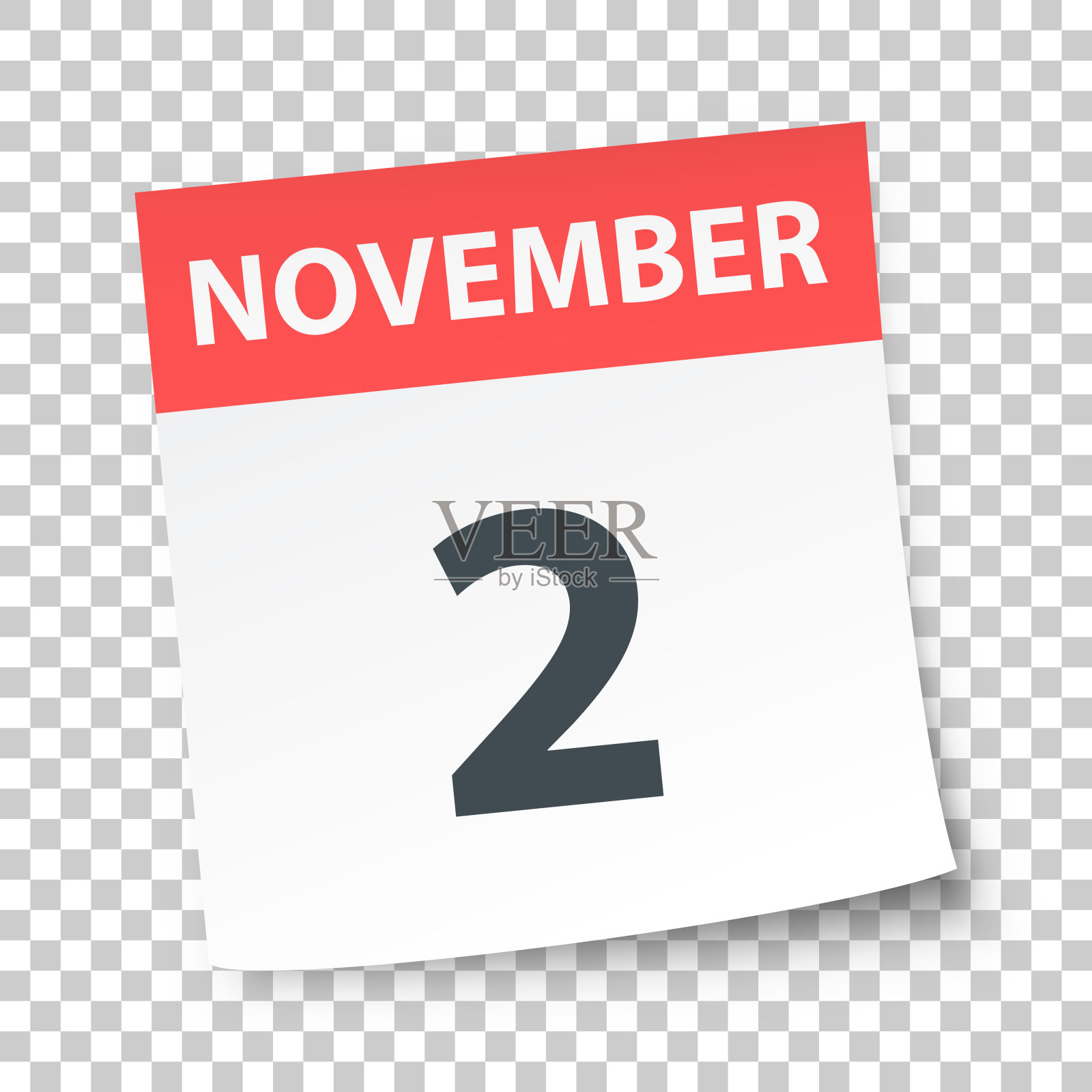 11月2日-每日日历在空白背景插画图片素材