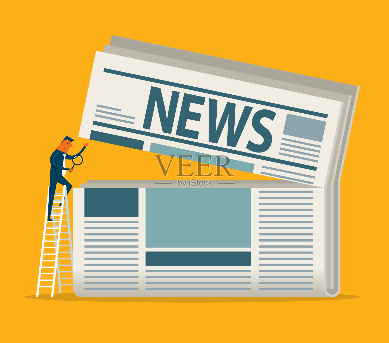 报纸插画图片素材