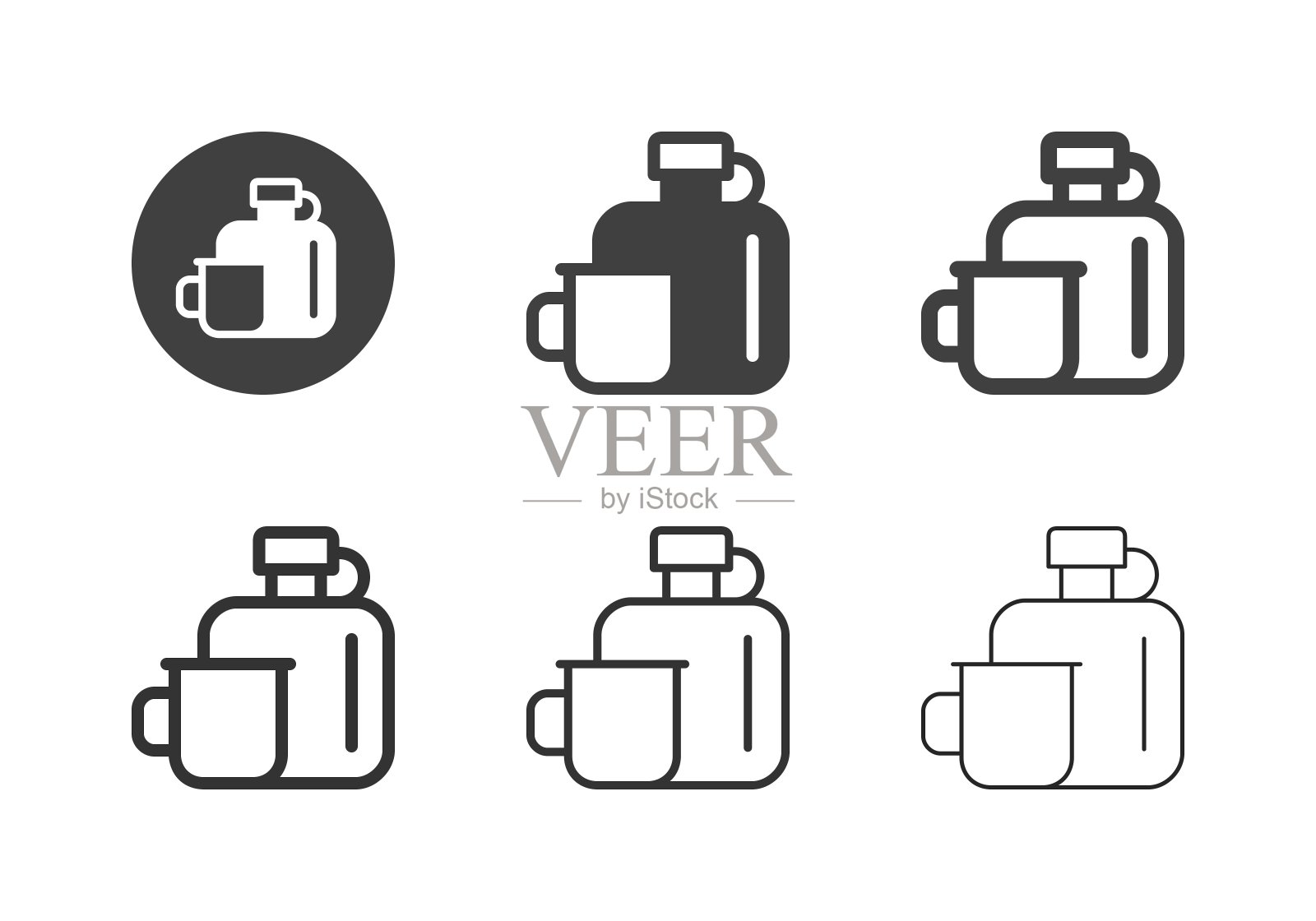 杯和烧瓶图标-多系列插画图片素材