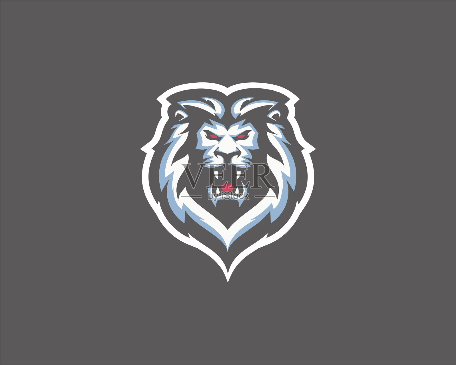 邪恶的狮子头标志抽象向量模板插画图片素材