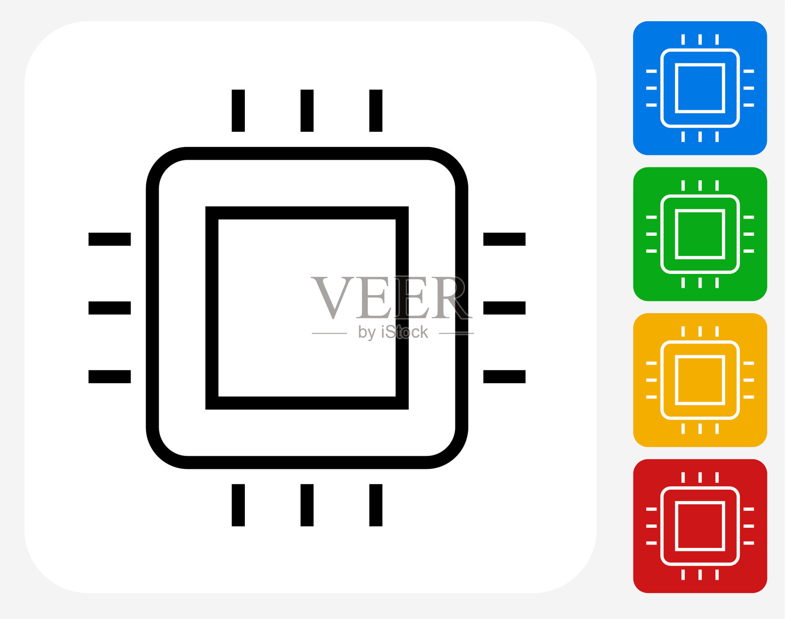 电脑芯片图标插画图片素材