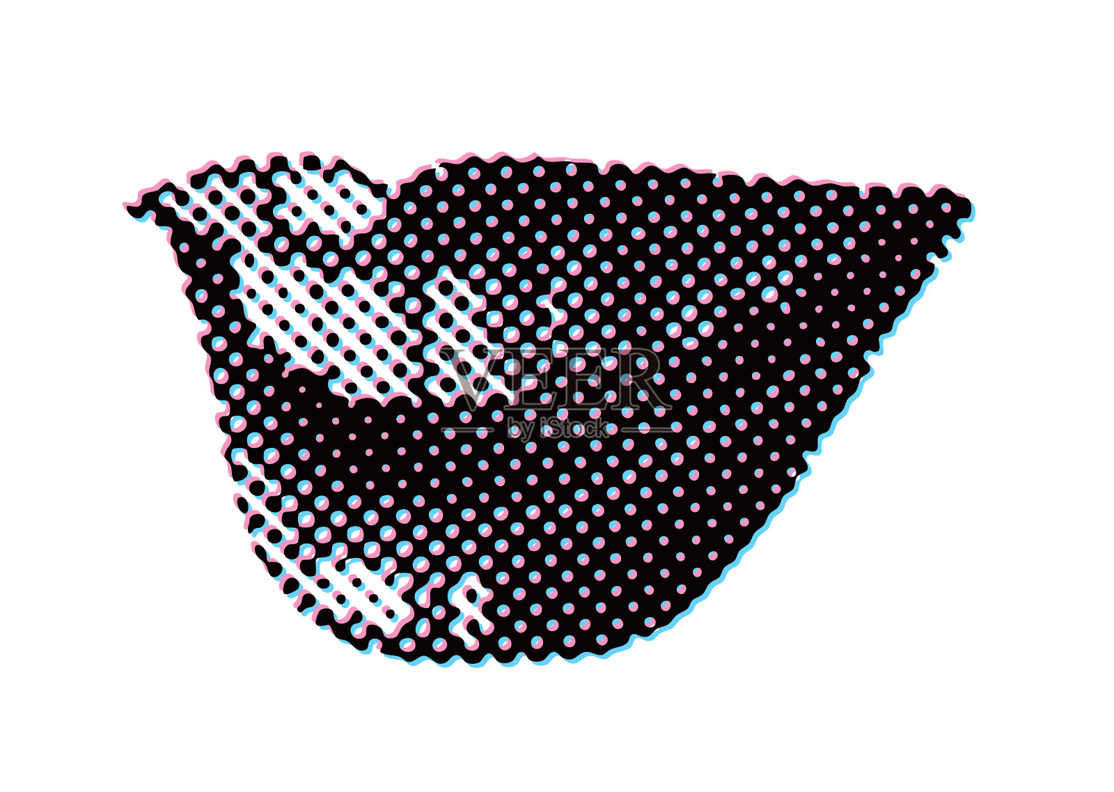 立体特写女性微笑和嘴唇设计元素图片