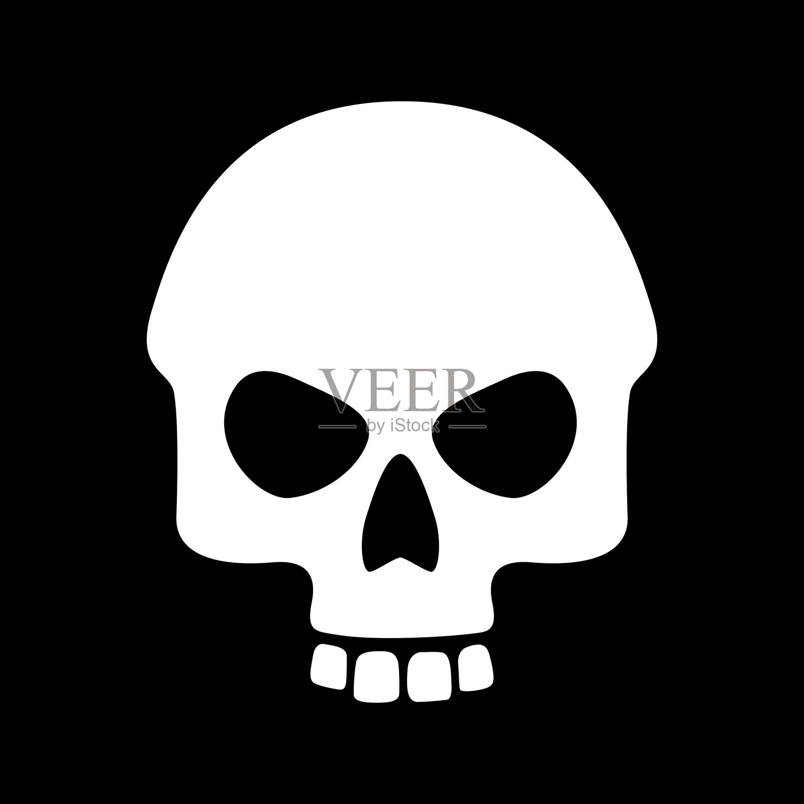 恐怖的骷髅图标插画图片素材