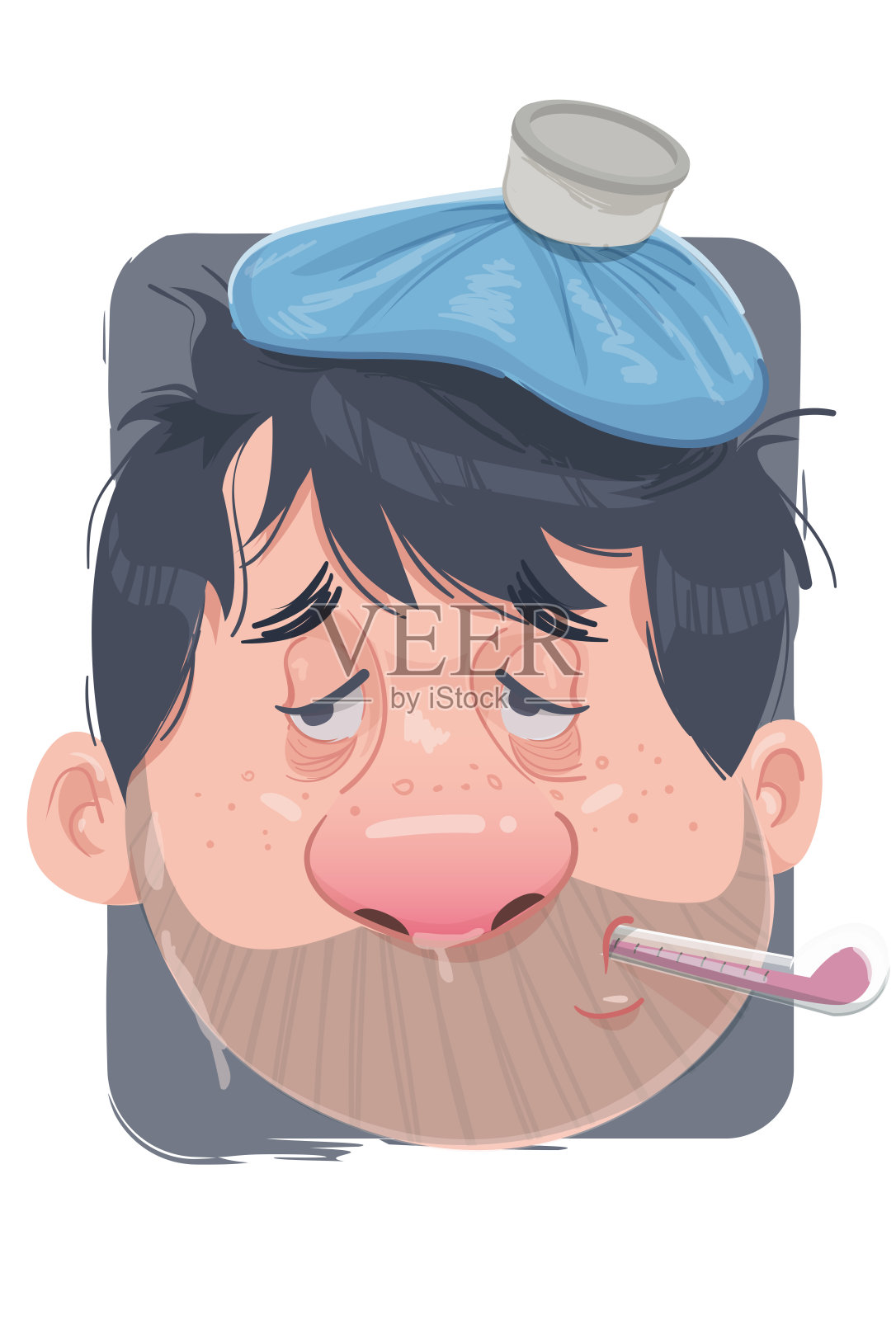 生病的人设计元素图片