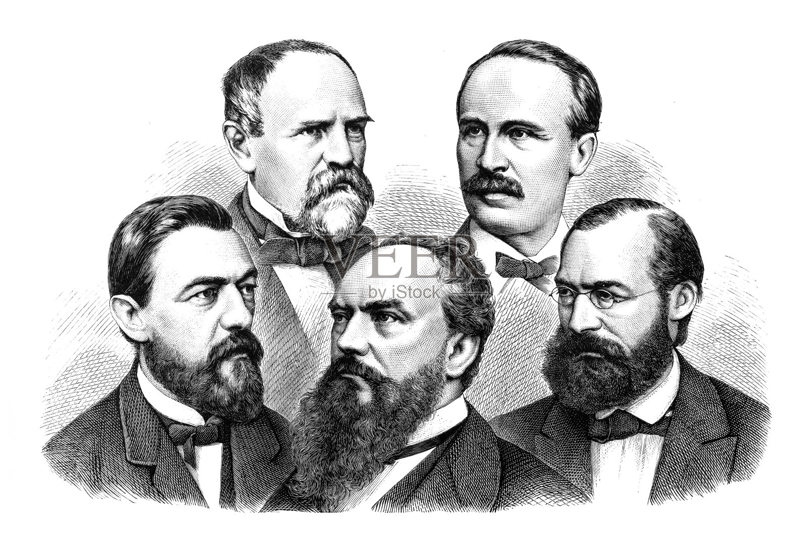 国家自由党在19世纪推动了德国的统一插画图片素材