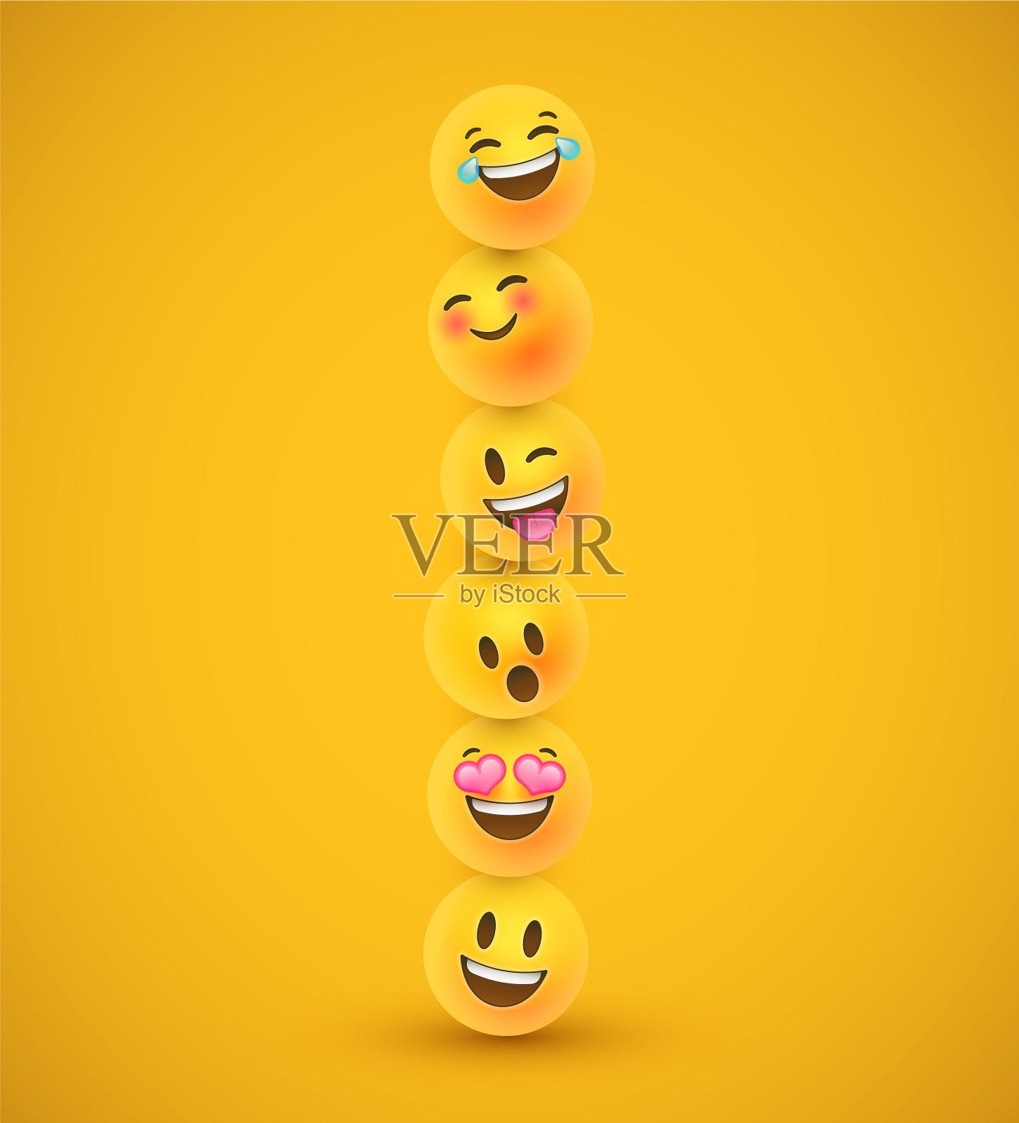 有趣的黄色3d表情符号的脸图标在有趣的塔图标素材