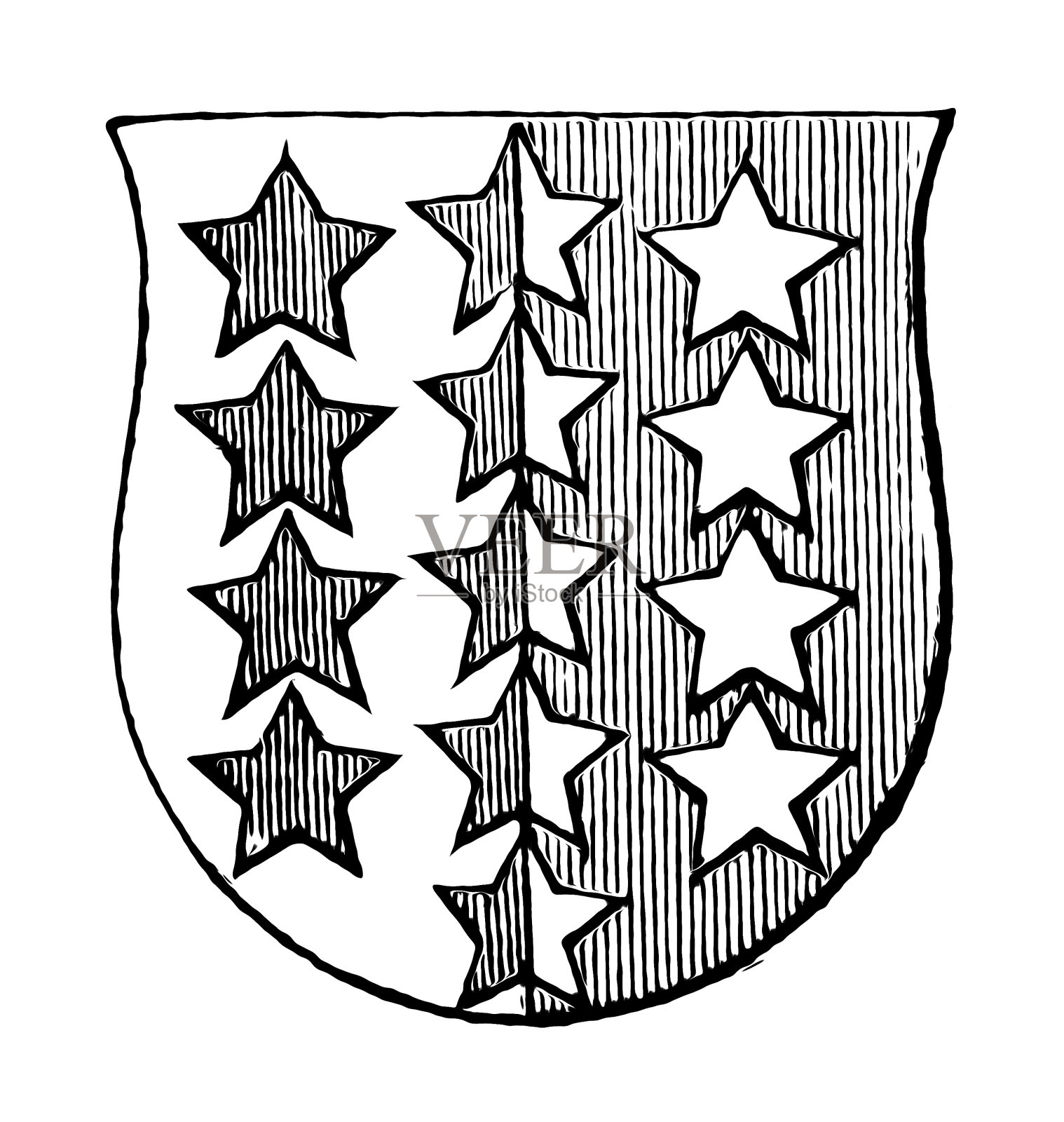 瓦莱州的纹章插画图片素材