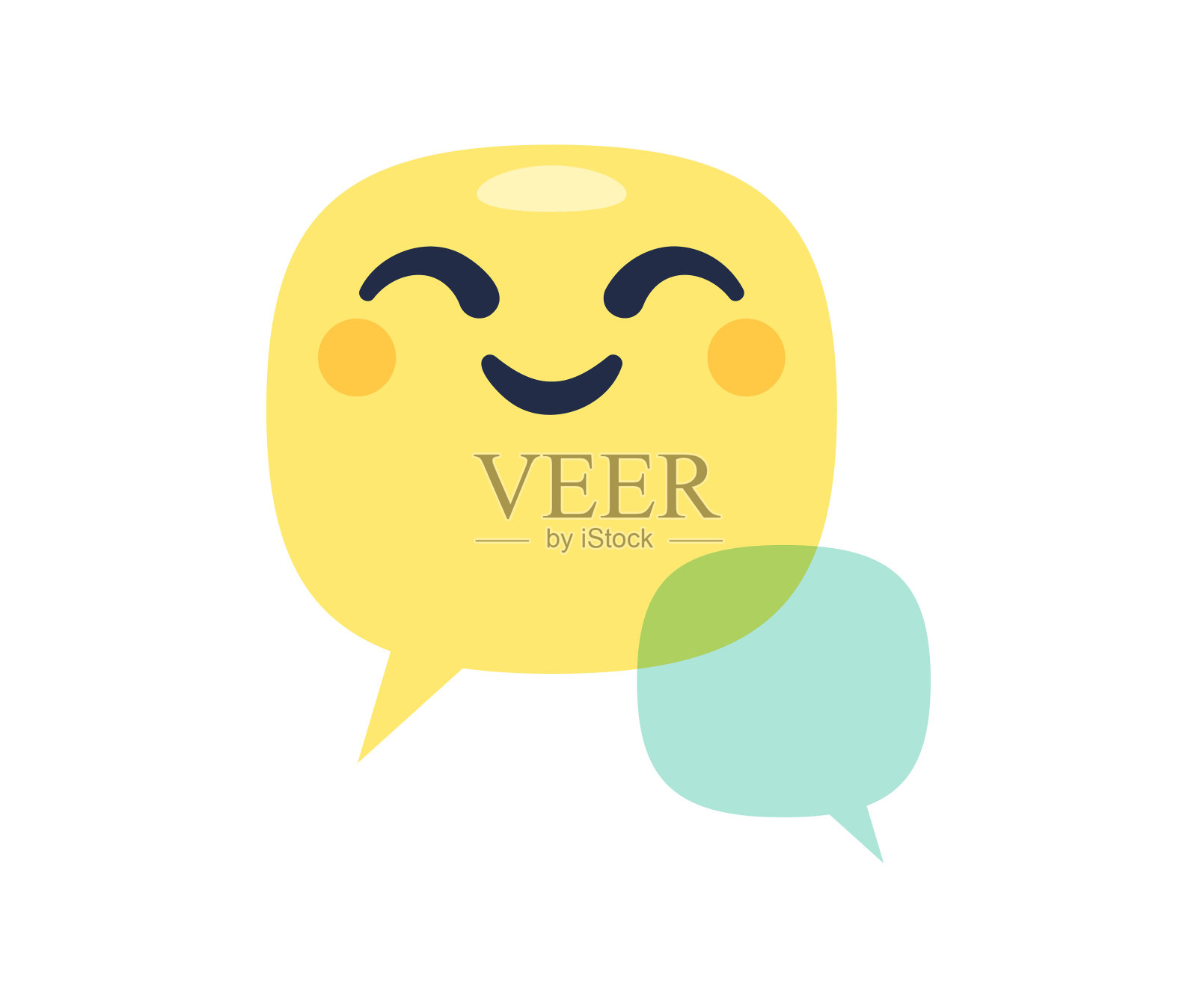 语音气泡上的表情符号插画图片素材