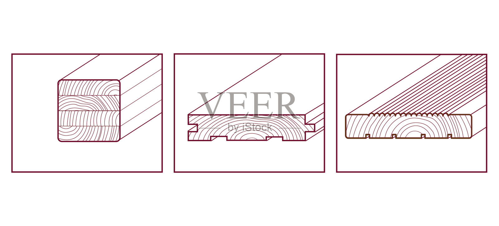 木板上的图标插画图片素材