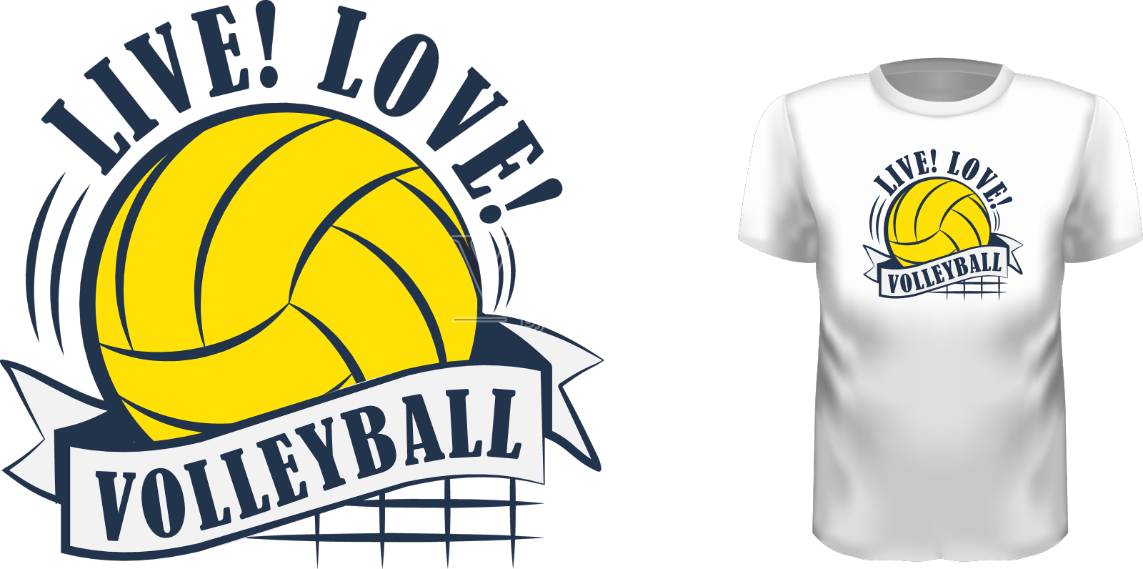 直播爱排球t恤印花设计设计元素图片