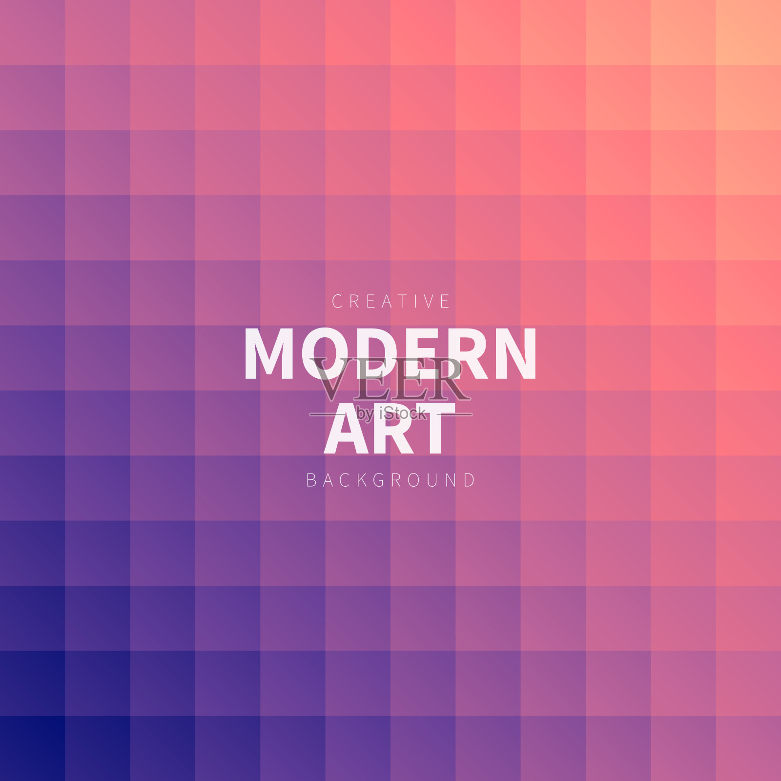 抽象几何背景-马赛克与方块和紫色梯度插画图片素材