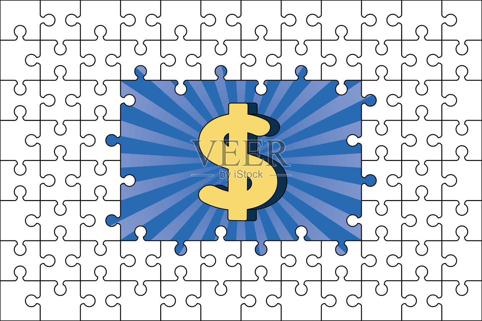 美元,谜题。插画图片素材